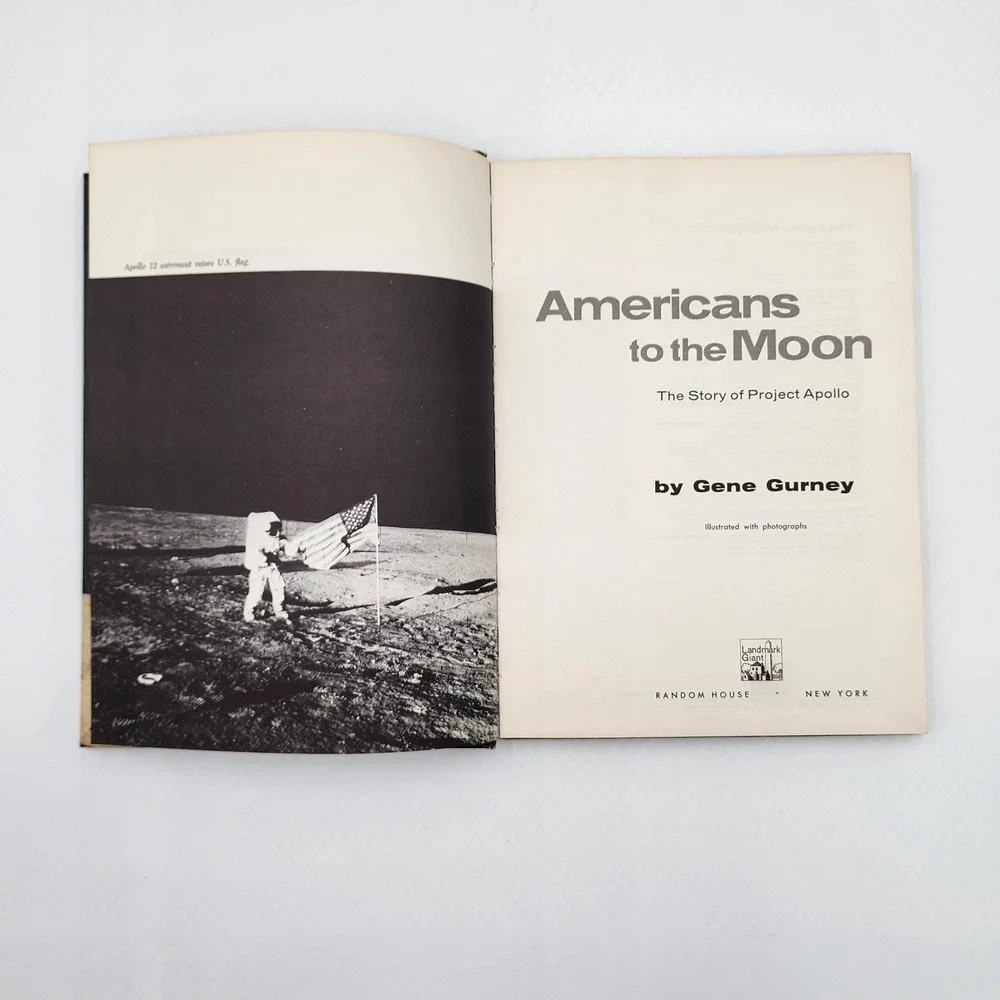 Vintage Americans to the Moon Hardcover Gene Gurney Apollo Space Program 1970